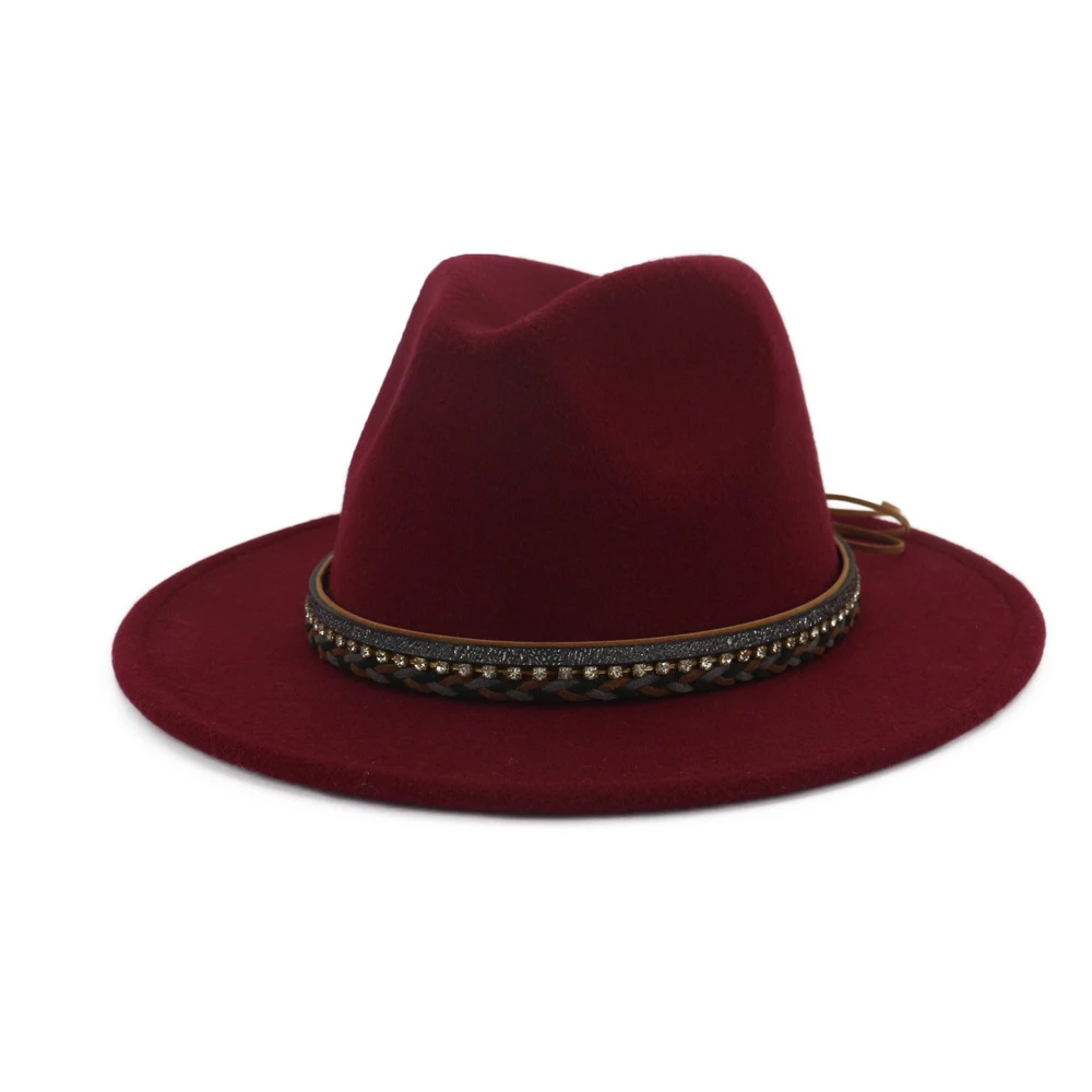 Модная женская мужская фетровая шляпа с поясом широкая шляпа Поп Панама шляпа размер 56-58 см
