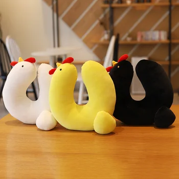 

candice guo! super cute plush toy cartoon chicken U shape pillow soft neck protect cushion birthday Christmas gift 1pc