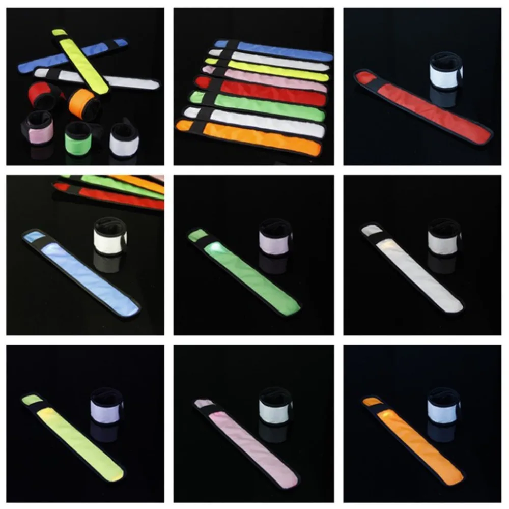 LED Slap Armband Lights Glow Band for Running Replaceable Battery Glow Bracelets Running Bracelet Running Gear