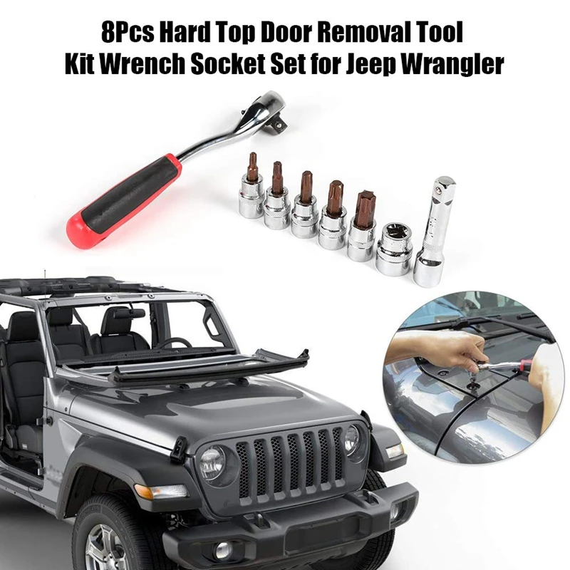Набор торцевых гаечных ключей Hardtop и набор для удаления дверей Torx для 1997- Jeep Wrangler TJ JK JL и Unlimited Sport Sahara Rubicon X