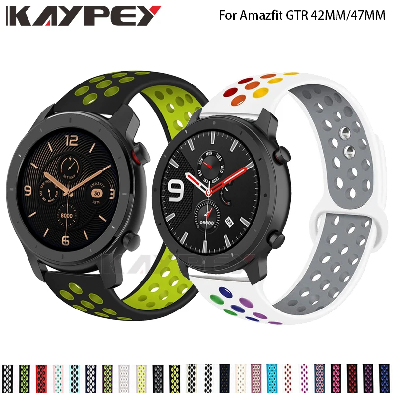 Двухцветный силиконовый ремешок для Xiaomi Huami Amazfit GTR 42 мм 47 смарт часов gtr ремешки