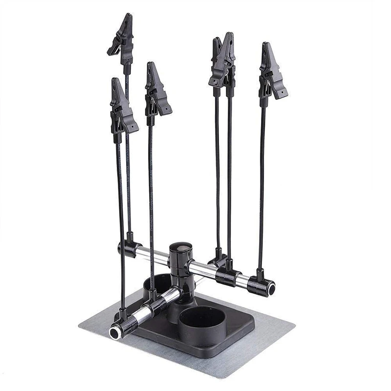 

Smart Model Hobby Parts Holder Airbrush Paint Booth Holder - Six Alligator Clip Stand