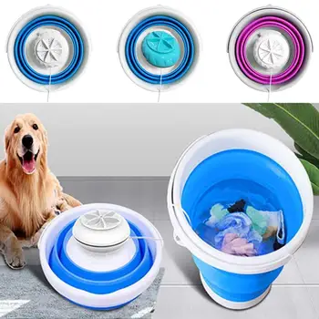 

Portable Mini Washing Machine Lightweight Foldable Ultrasonic Turbine Washer USB Powered Travel Laundry Washer