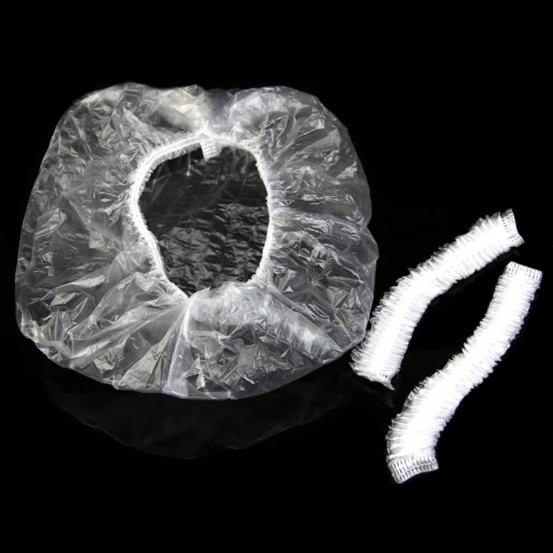 100 Pcs Clear Disposable Shower Caps - PVC Hair Protection For Home, Hotel, Or Travel