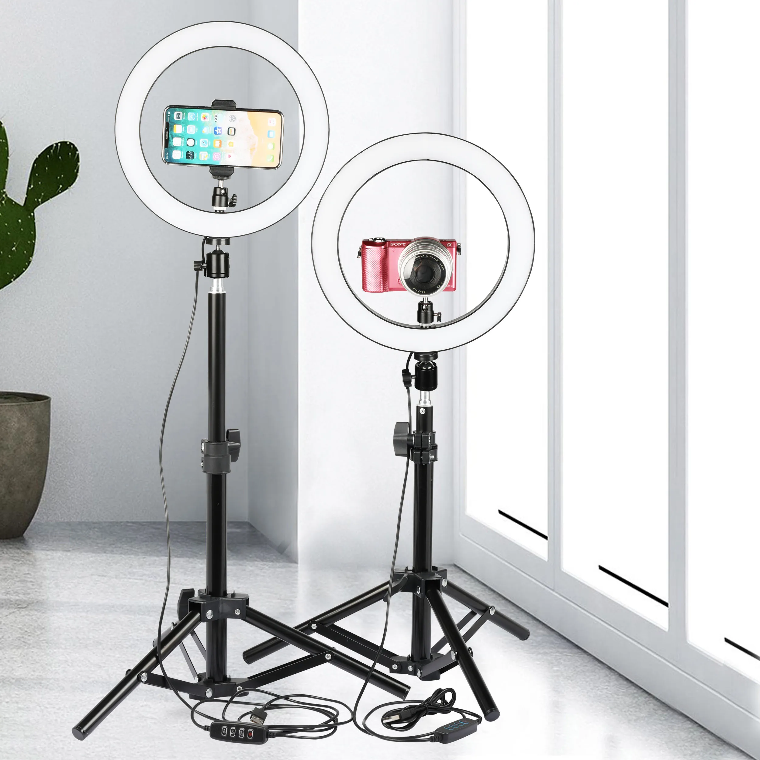 

10 inch led ring light photographic lighting studio light video makeup ringlight with Tripod 3 light modes&10 brightness level