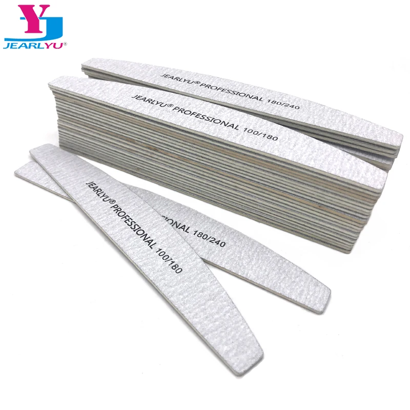 

50Pcs/lot Wood Nail Files Polishing Tool 100/180/240 Grits Boat Manicure Art Nail File Buffer Trimming UV Gel Nail Sanding Block