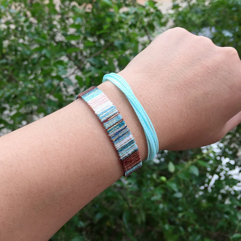 Новый воск веревка шнур ручной работы bts bangtan повязки pulseira masculina синий для женщин