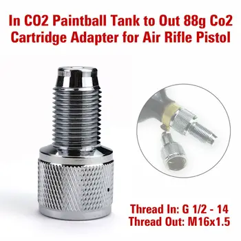 

Paintball CO2 Tank to Out 88g Disposable Cartridge Adapter M16x1.5 for Air Rifle Pistol