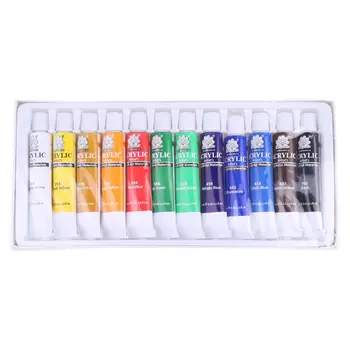 

12 Colors 12ML Tube Acrylic Paint set Art Painting Drawing Tools for fabric Drawing Tools For Kids DIY Water-resistant