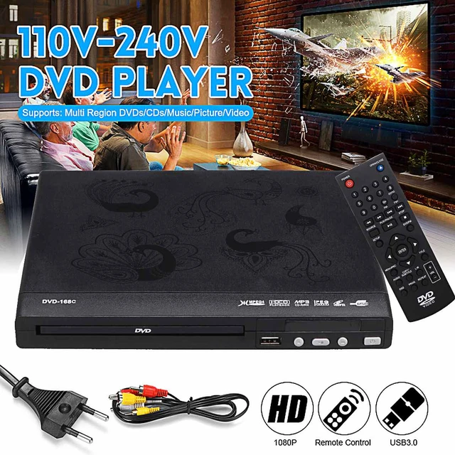 Amdohai Home 1080P TV Lecteur DVD Portable VCD MP3 MPEG Viewer avec  fonction de mémoire de mise hors tension 