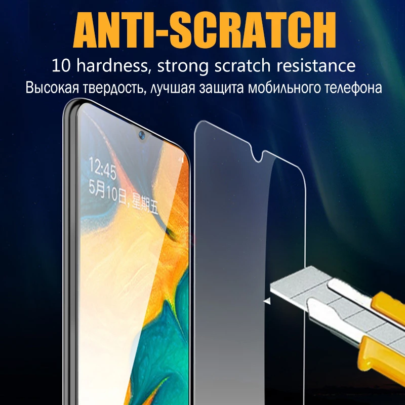 Защитный Стекло на samsung Galaxy A10 A50 A20 A20E A70 A30 A40 A80 A90 M10 M20 M30 M40 закаленное Экран защитная пленка