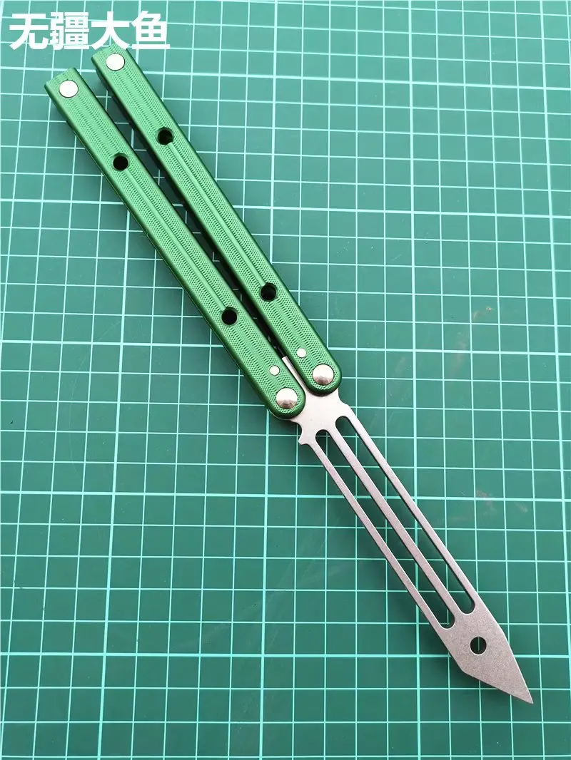Тренажер для кальмаров 2,5& нож-бабочка Mako, тренировочный нож, необычный тренировочный инструмент с бабочкой, алюминиевая ручка, процесс анодного окисления - Цвет: Squid-green