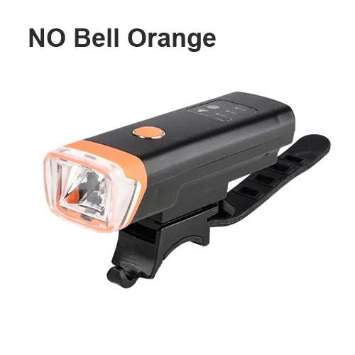 NEWBOLER, 350 люменов, велосипедный светильник с рогом, USB, перезаряжаемый, умный, светодиодный, для велосипеда, передний, задний светильник, набор для велоспорта, Аксессуары для велосипеда - Цвет: no bell orange
