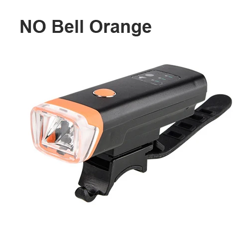 no bell orange NEWBOLER, 350 люменов, велосипедный светильник с рогом, USB, перезаряжаемый, умный, светодиодный, для велосипеда, передний, задний светильник, набор для велоспорта, Аксессуары для велосипеда - Цвет: no bell orange