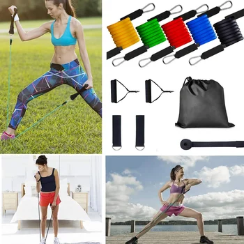 

Hot Exercise Resistance Bands Set Stackable up to 100 lbs Workout Resistance Tubes for Outdoor Intdoor Sports New MVI-in