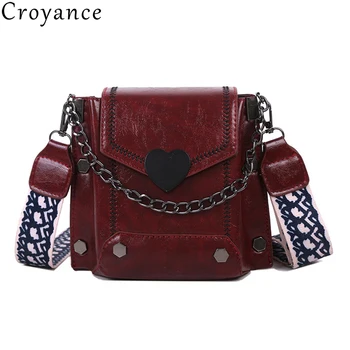 

Croyance PU Leather Women Bag Fashion Women's Shoulder Handbags Chains Rivet Tote Casual Female Crossbody Bags Purse