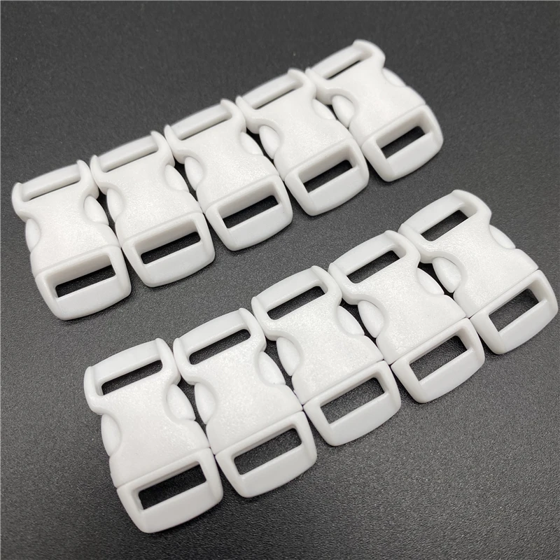 Plastic Side Release Buckle 10mm Inside Diameter Contoured Side Release For Paracord Bracelet Plastic Buckle DIY Pet Release Buckle 10pcs/Lot