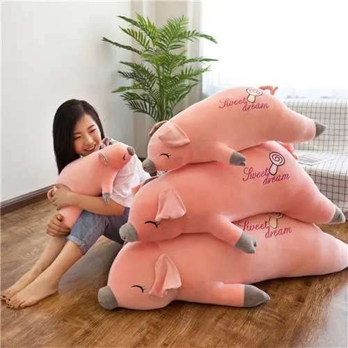 Fancytrader 47'' Kawaii Giant Plush Piggy Pillow Cute Stuffed Fat Pig Toy Doll Sleeping Pillow for Kids Girls Gift 120cm (6)