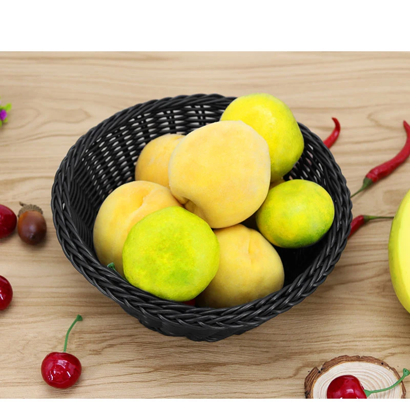 Storage Baskets Handmade Woven Rattan Fruit Basket Drinks Cosmetics Wicker For Kitchen Bathroom | Дом и сад