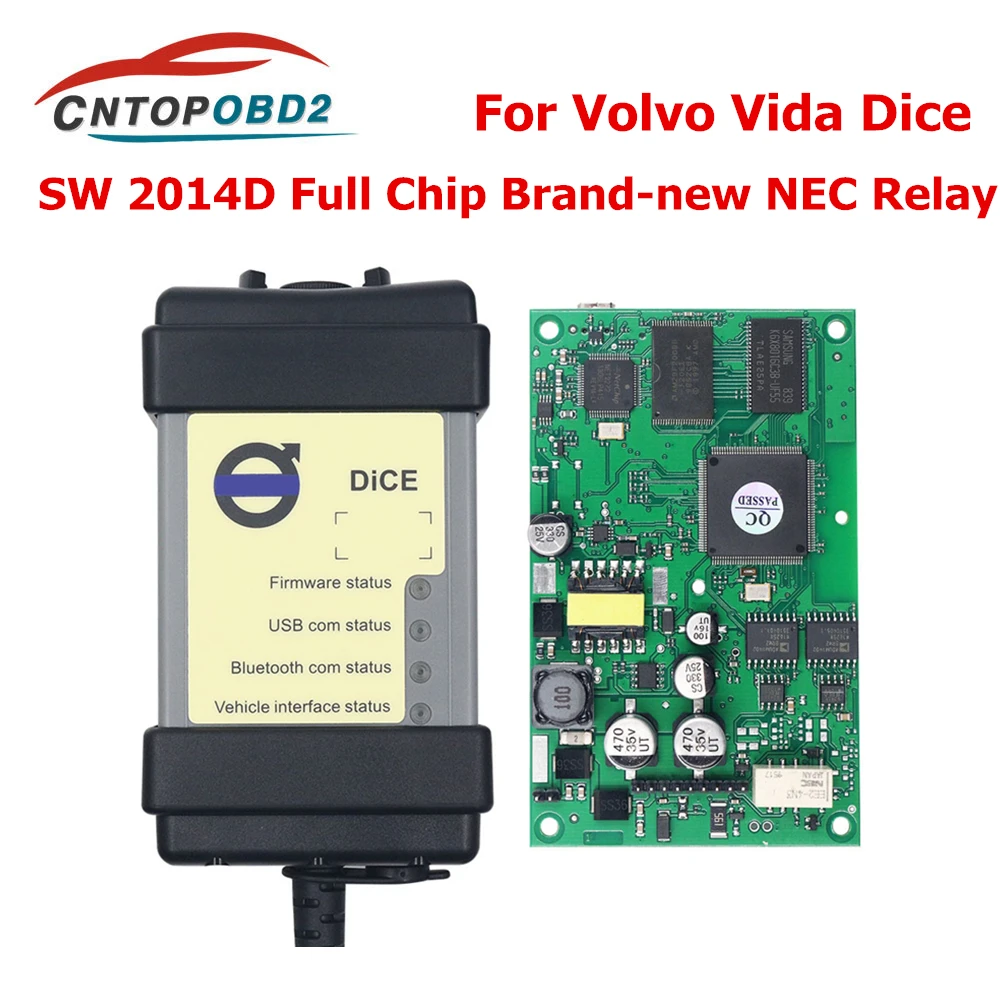 Полный чип для автомобиля Volvo диагностический инструмент Vida Dice SW 2014D Dice Pro OBD2 сканер для автомобилей Volvo обновление прошивки самотест OBD2