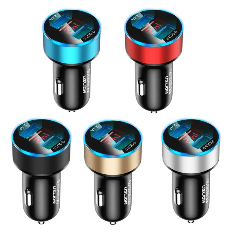 3.1A Dual USB Автомобильное зарядное устройство Универсальный мобильный телефон автомобильное зарядное устройство для Xiaomi samsung iPhone 11 11Pro X светодиодный дисплей зарядное устройство в автомобиле
