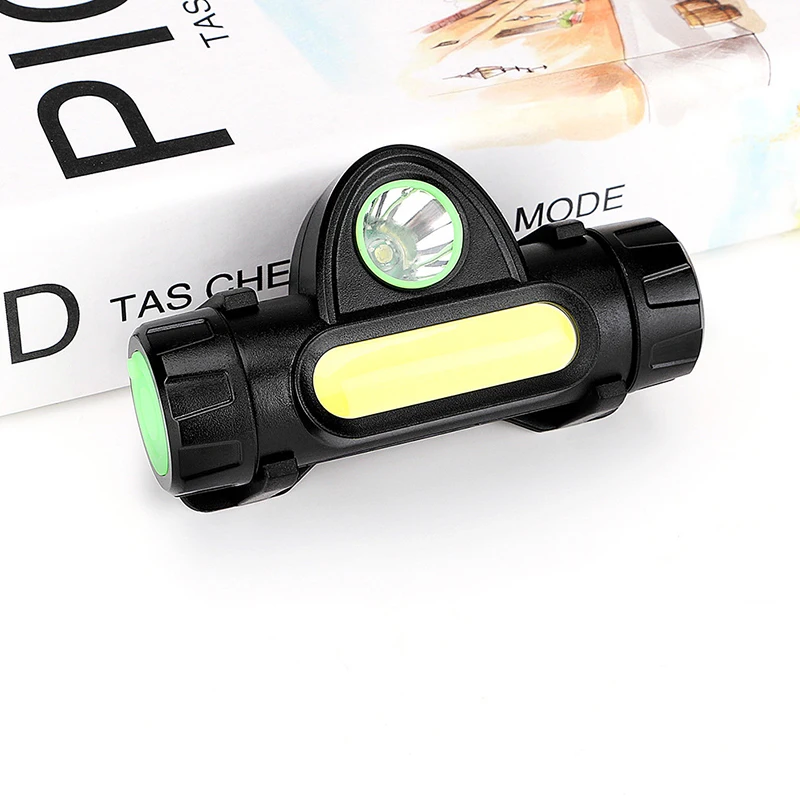 Горячая Распродажа, Мини Портативный Головной фонарь Fashlight фонарь Q5+ COB светодиодный налобный фонарь со встроенным аккумулятором для рыбалки и кемпинга
