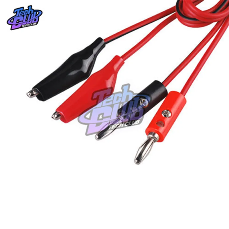 5Pcs 1meter Double Red and Black Banana plug Clips Crocodile Cable Alligator Jumper Wire Test Leads