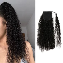 Aliexpress - Ponytail Human Hair Curl Brazilian Human Hair Wrap Around Ponytail Clip In Ponytail Human Hair Extensions 100G/Set Remy Hair