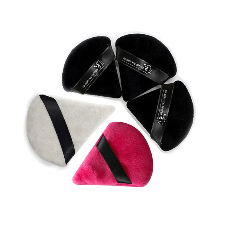 2 шт./лот губка для макияжа с треугольным бархатным узором из мягкого хлопка