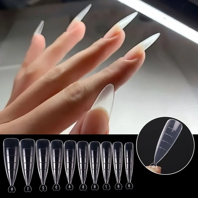 Puntas de uñas esculpidas de cobertura completa, extensión de esmalte de  dedos falsos, molde de construcción rápida, herramientas de manicura, 100  Uds. - AliExpress Belleza y salud