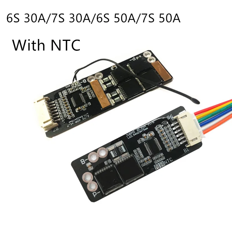 Плата BMS 6S 30A/7S 30A/6S 50A/7S 50A с NTC для 3 7 в тройной литиевой батареи защитная плата 7S/BMS