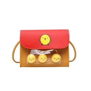 

2020 new ladies mini shoulder bag messenger bag cartoon style Harajuku design small yellow chicken small square bag