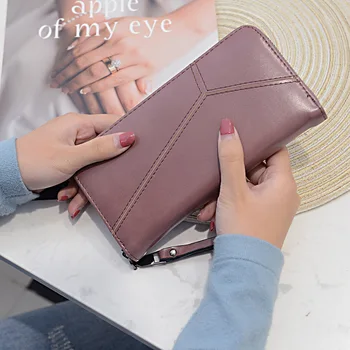 

Fashion Women's Long Wallet New Multicolor Women's Long Wallet Multi-Card-bit Bill-bit Splicing Clutch