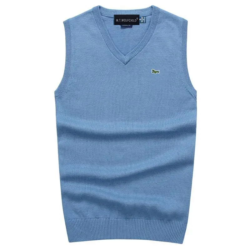 Mens knitted vest 100% cotton autumn winter V-neck