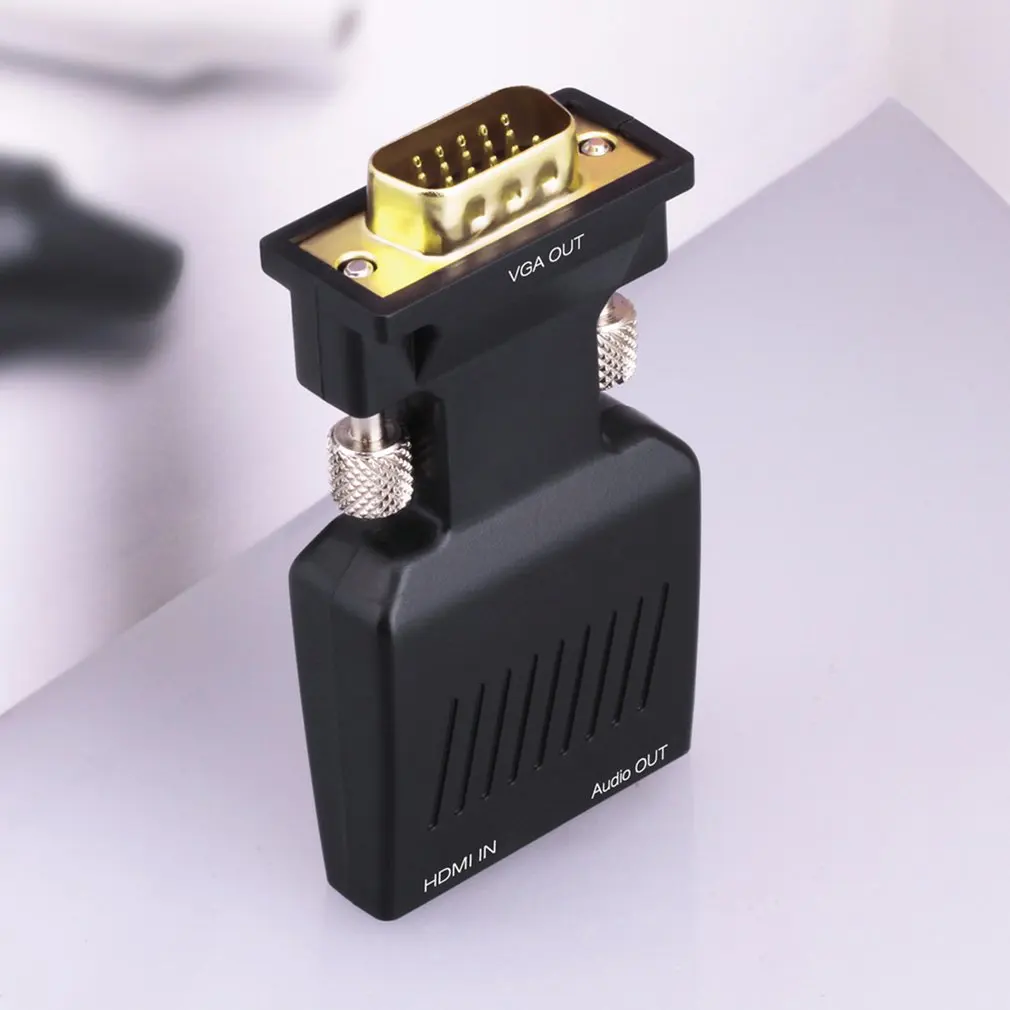 1080P адаптер сигнала HDMI Женский к VGA Мужской выходной кабель конвертер адаптер