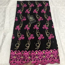 Высококачественный Дубай хлопковое кружево «швейцарская вуаль» ткань фиолетовая с вышивкой плюс шифоновая блузка сухое кружево для вечерние 4L100203