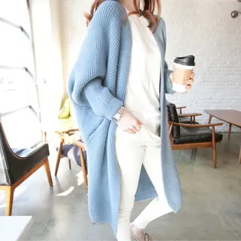 

Autumn Winter Long Sleeve Cardigans Women Tops Loose Knitted Open Stitch Sweater Ladies Solid Casual Jumper Pull Femme