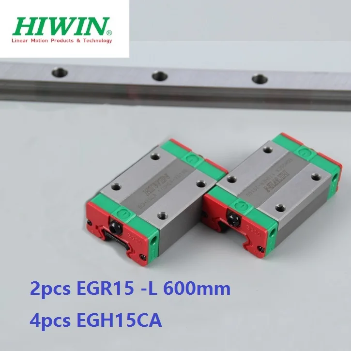 

2 шт. оригинальный HIWIN Rail EGR15-L 600 мм линейная направляющая + 4 шт. EGH15CA блоки каретки для ЧПУ