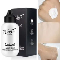 Professional Lazy Face Foundation  Goat Milk Cream Whitening Full Coverage Waterproof Makeup Base Brighten Cover Dark Circles 2