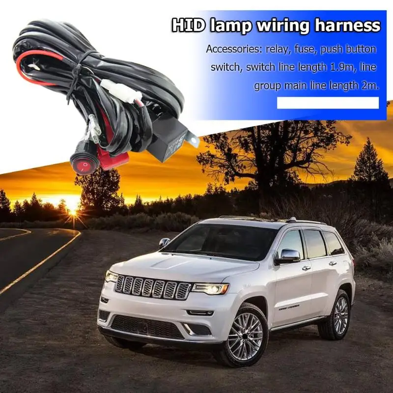 Горячая HID релейный жгут проводов Портативный 12 В 40A автомобильный релейный жгут проводов водонепроницаемый вкл/выкл переключатель комплект для светодиодный свет работы
