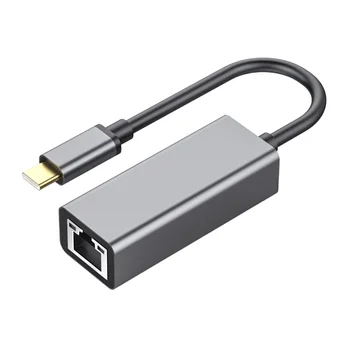 

Portable Type-C Transform RJ-45 1000MB Network Card Converter Mult-Function Aluminium Alloy Converter With Indicator Light