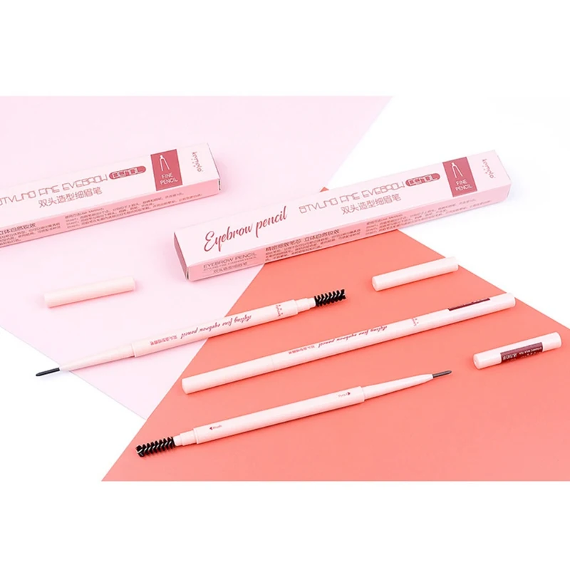 Double-end Eyebrow Pencil Waterproof Smudge-proof Easy To Color Eyebrow Pencil With Eyebrow Brush