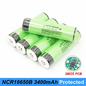 

Turmera 18650 Battery NCR18650B 3.7V 3400mah Rechargeable Lithium Battery for Flashlight Headlamp Battery 2MOS Protection Board