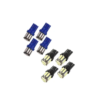 

4Pcs W5W 10-7020 SMD Car T10 LED 194 168 Wedge Replacement Reverse Instrument Panel Lamp White Blue Bulbs For Clearance Lights