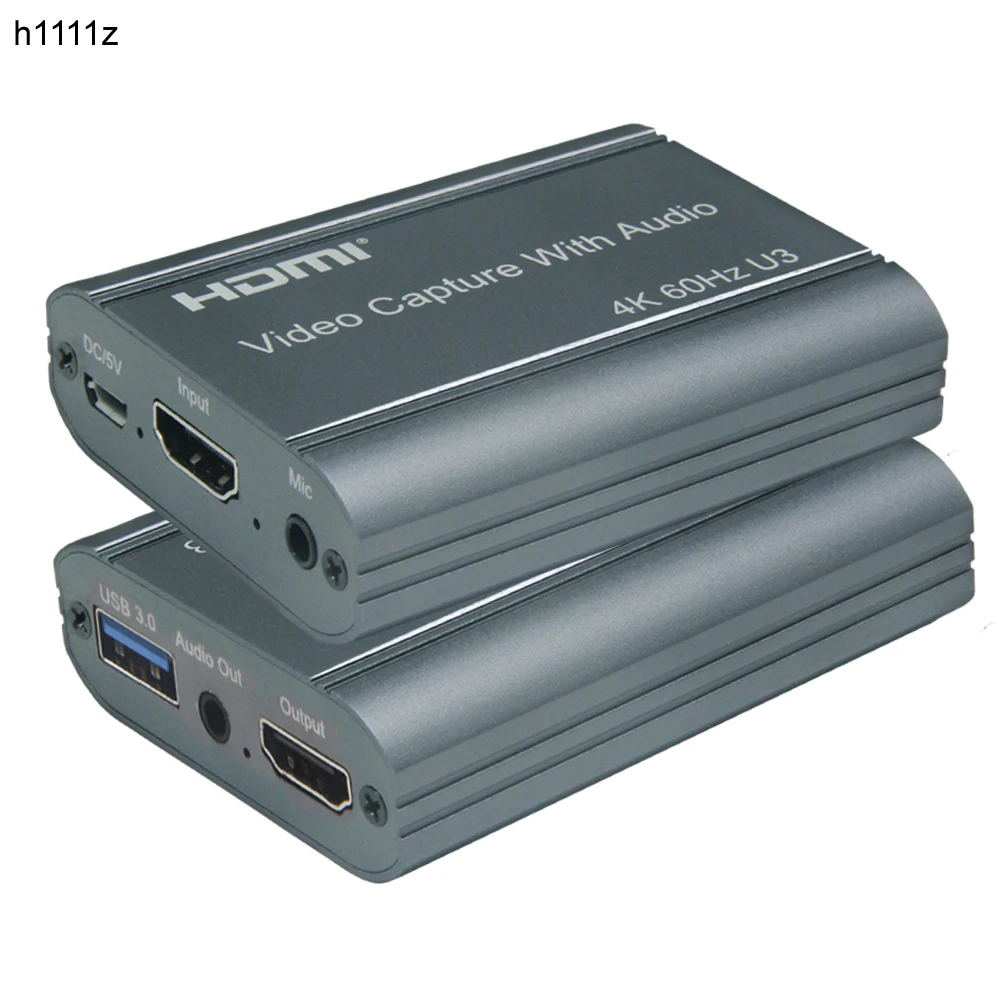 

4K 60Hz HDMI Карта видеозахвата 3,5 мм аудио Выход микрофон в режиме циклической игра Запись коробка 1080P USB3.0 ПК потоковая трансляция в прямом эфире пластина