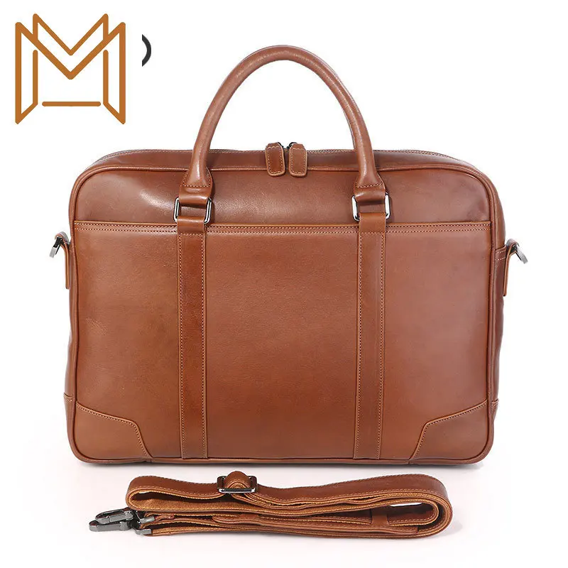

Man Genuine Leather Handbag 14 Inch Computer Package Business Affairs Briefcase Exceed Business Affairs