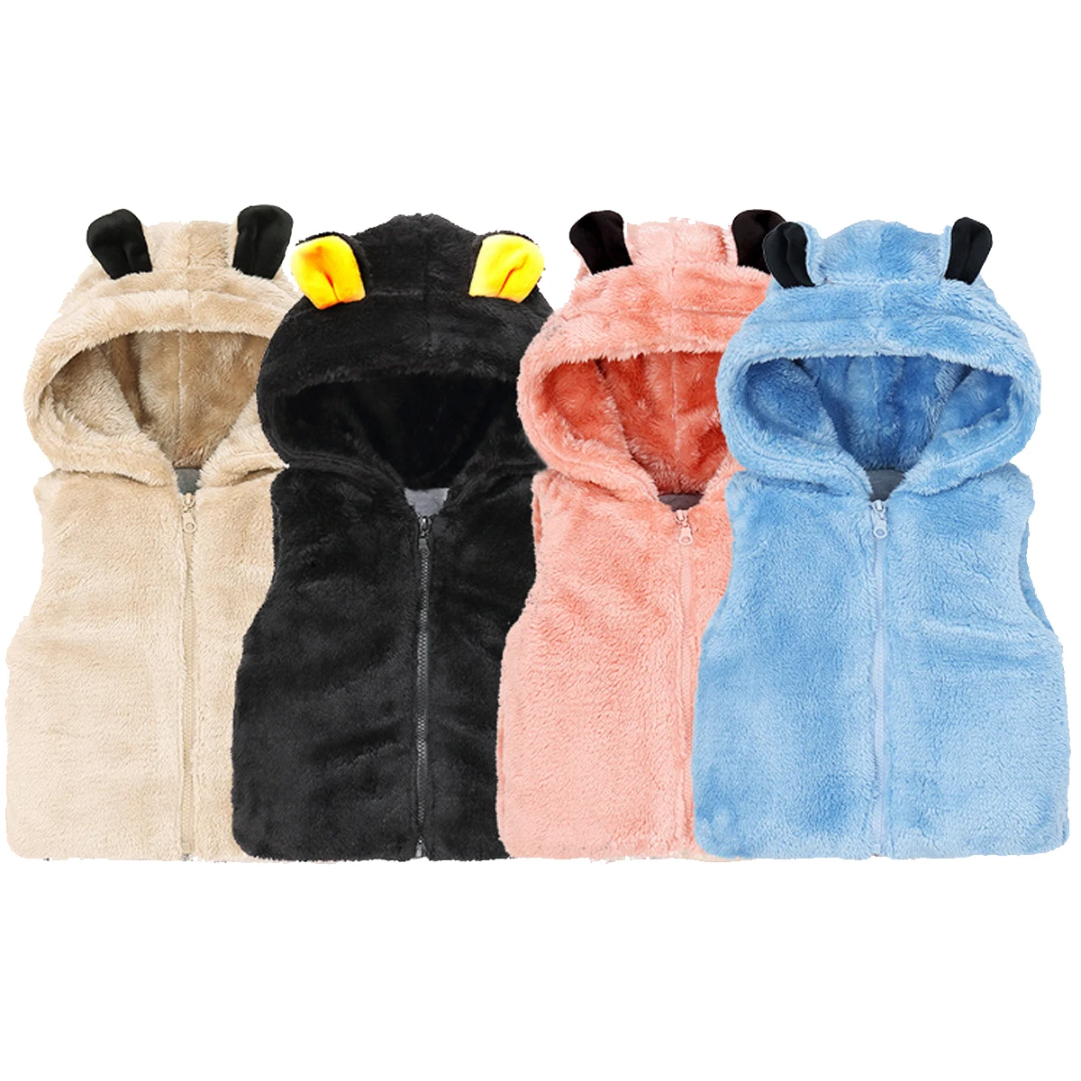 

Winter Boys Vest Jackets Casual Child Warm Sleeveless Hooded Coats Baby Girls Polar Fleece Soft Shell Waistcoats Clothing