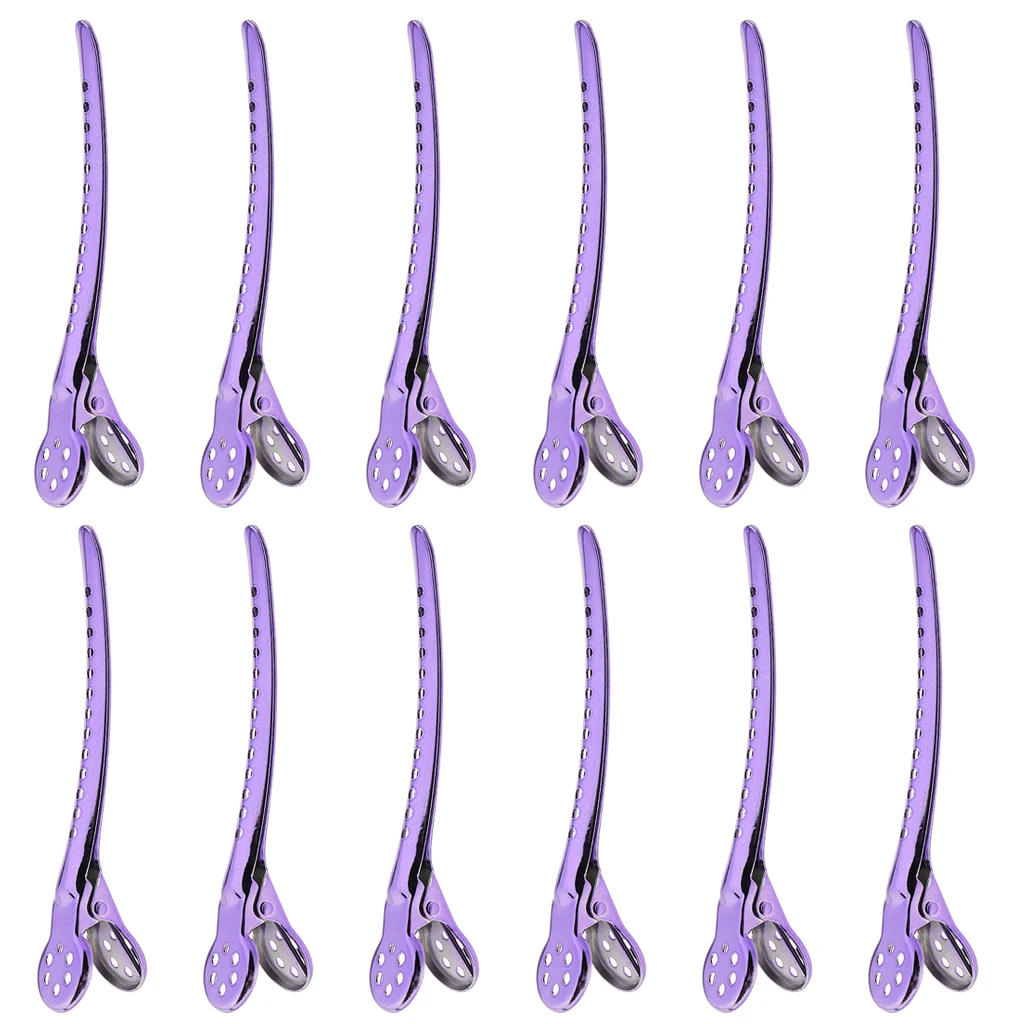 12 pcs Modish Alligator Hair Clips Salon Stylist Hairdressing Style Sectioning Grip Clamps Claw Beauty Tool