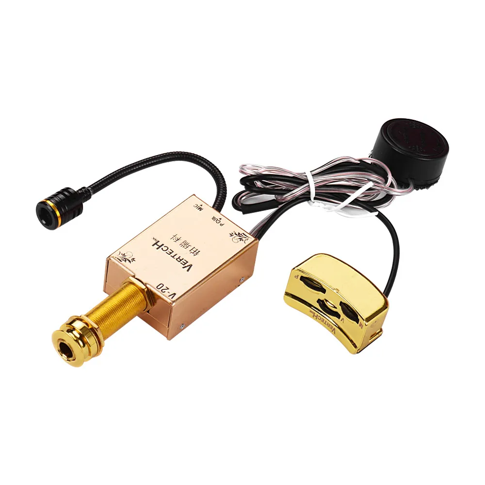 VERTECHnk V-20 активная розетка для гитары Датчик захвата Humbucker+ Mic Dual pick-up Way с 6,35 мм гнездо пуговицы регулятор громкости