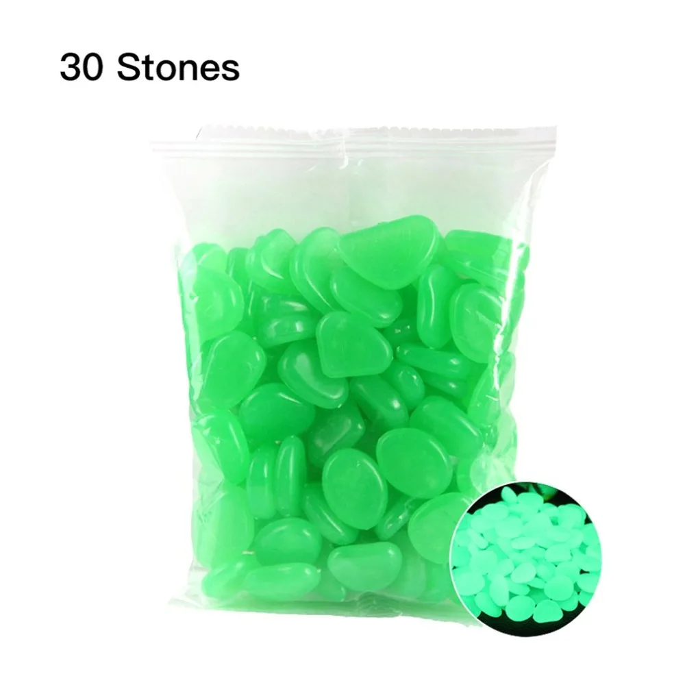 

30 Pcs Glow in the Dark Garden Pebbles Glow Stones Rocks for Walkways Garden Path Patio Lawn Garden Yard Decor Luminous stones